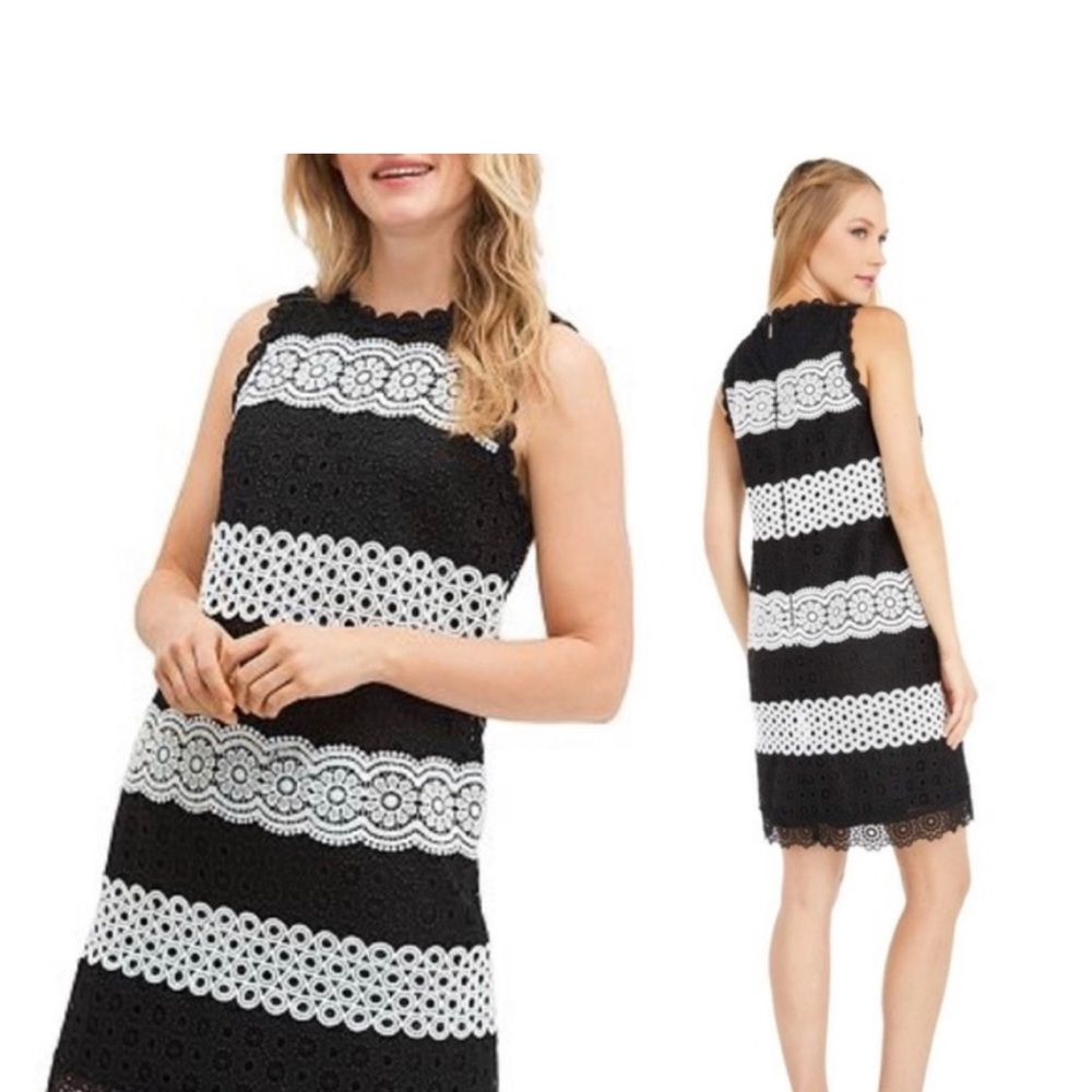 Kate Spade Dot Lace Shift Dress Black and White Lace Dress (New) - Picture 5 of 5